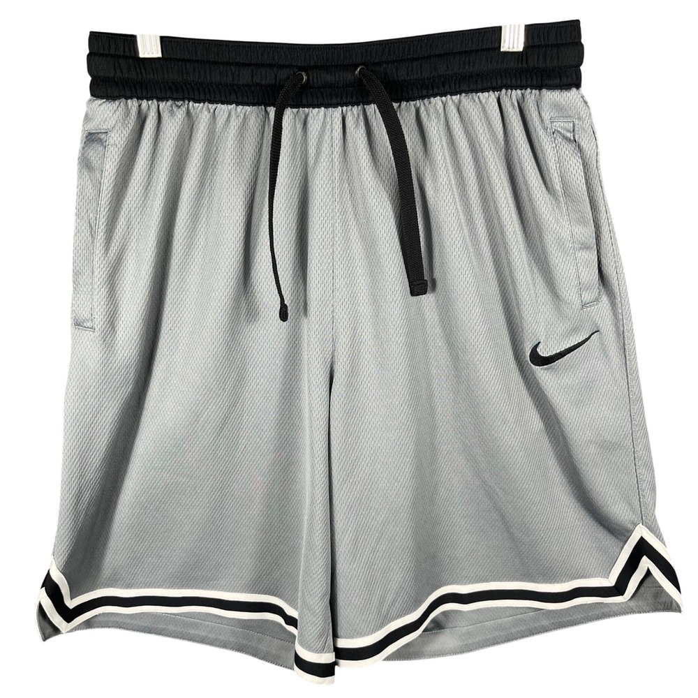 Nike Basketball Shorts Men XL Gray Black Dri-FIT Zipper Pocket 925819-065